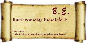 Borsoveczky Euszták névjegykártya
